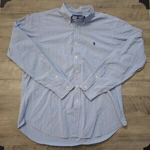 Polo Ralph Lauren Button Up Shirt Mens XL Blue Checkered Blake Pony